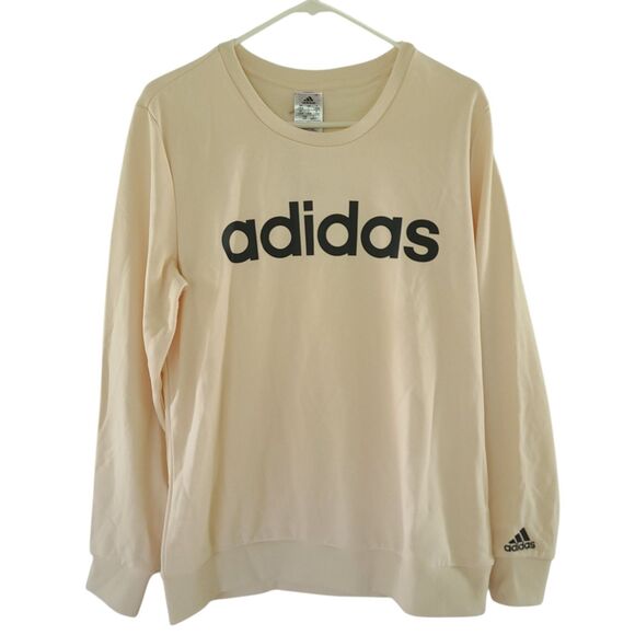 Adidas Sweater Women's LG Ivory Crewneck Preppy Atheisure Sporty Street Wear Top - Picture 1 of 11